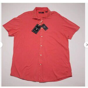 Cremieux Men's Short-Sleeve Shirt Pink Supima Cotton Soft